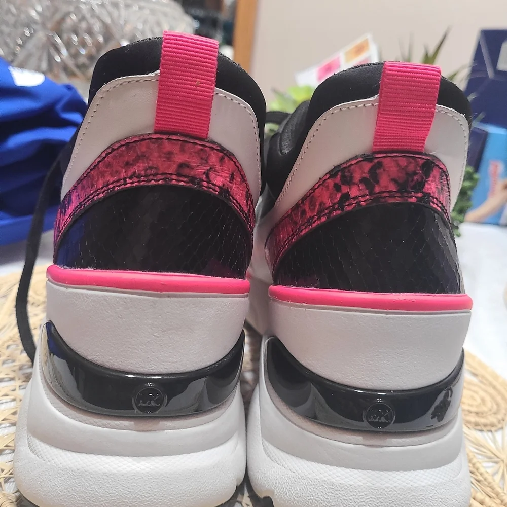 Michael Kors Black and Pink Women's Sneakers - Picture 3 of 6